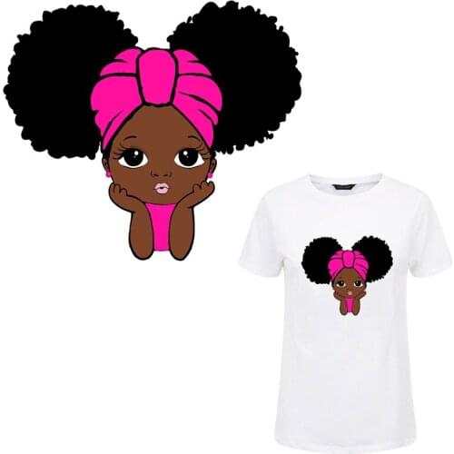 Iron On Patches for Clothing Black Baby Princess Thermal Sticker On Clothes DIY A-level Washable Patches Clothes Appliqued