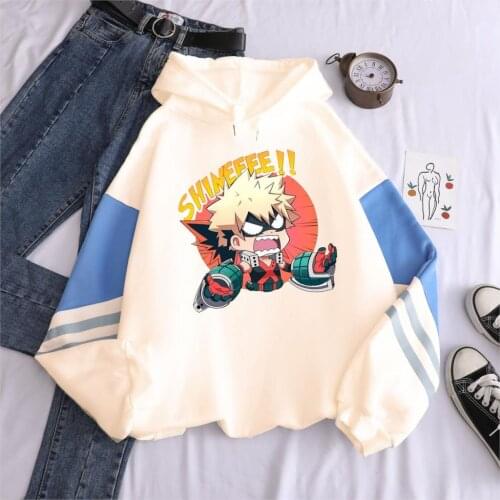 Janpan Anime My Hero Academia Bakugou Katsuki Printed Moletom Hoodies Women Winter Oversized Streetwear Sweatshirt Male Hoodies
