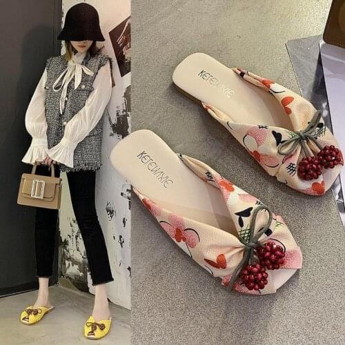 Women Sandals 2021 New Colorful Summer Shoes For Women Soft Bottom Slippers Bowknot Flat Sandalias Mujer Casual Flip Flops Women