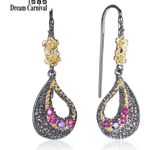DreamCarnival 1989 New Arrive 2019 Hot Selling Earrings for Women Water Drop Shape Flowers on Hook Casual Parties Fashion WE3858