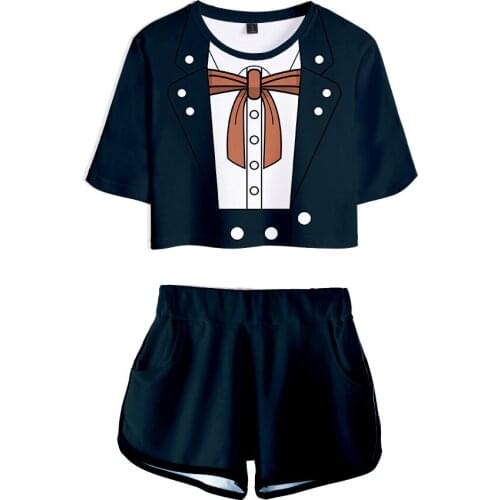 Danganronpa Monokuma Cosplay Costume T-shirt Shorts Suit Junko Enoshima Ouma Kokichi 3Dprinted Sportswear Suits Female