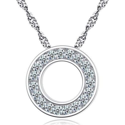Ladies Pendant Pendant Necklace Round AAA Zircon Collar Necklace Engagement Jewelry Accessories Fashion Princess Collar Hang