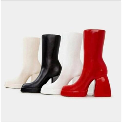 Winter Womens Boots Fashion Round Toe Side Zipper Ankle Boots Ladies Casual Shoes For Female Plus Size