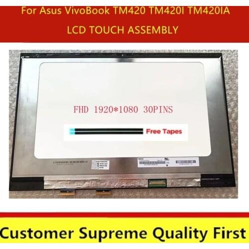 Original Free shipping 14 inch lcd touch assembly replacement For Asus VivoBook TM420 TM420I TM420IA-EC069T laptop panel