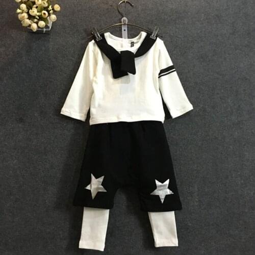 New spring kids children cotton fashion suits boys clothing sets long sleeve tops t-shirt+harem pants 2pcs/set