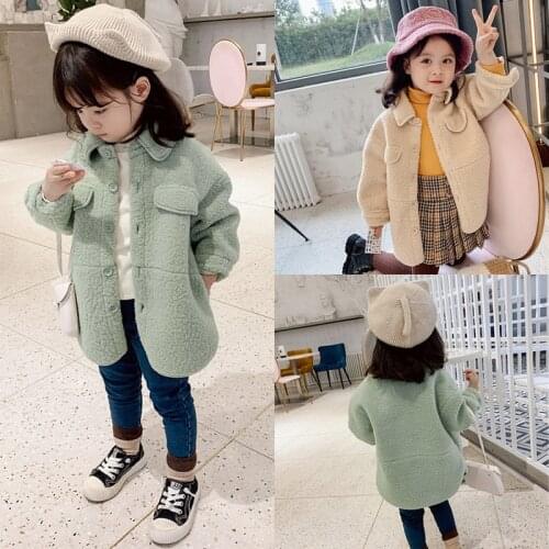 2020 new baby girl winter coat fashion girls kids Cashmere fake fur coats children clothes outfit