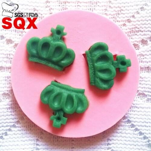 3PC Crown 3D Silicone Cake Fondant Mold, Cake Decorating Tools, Soap / Candle Moulds Cake Decorative Mold SQ1498