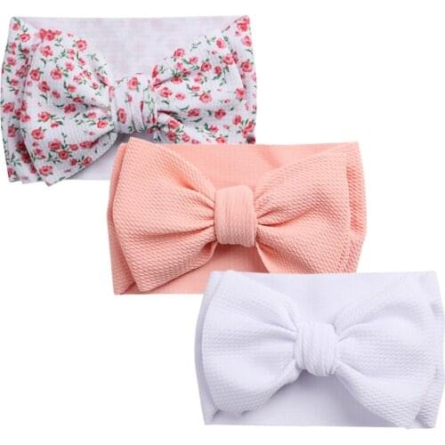 3Pcs/Lot Baby Bow Headbands Toddler Hair Accessories Turban Simple Design Soft Fabric Headwraps Bandeau