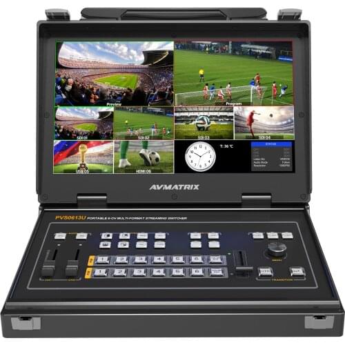 Avmatrix PVS0613U 6CH SDI/HDMI Cable-Compatible Multi-format Streaming Video Switcher 13.3 inch FHD IPS LCD monitor