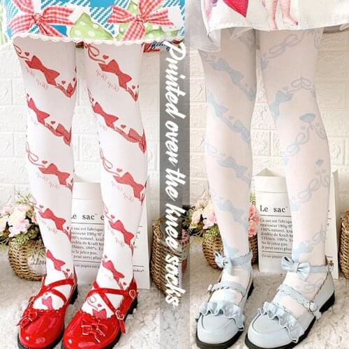 Lolita Gothic Velvet Overknee Thigh High Long Stockings Japanese Style Sweet Lolita Velvet Printing Socks Leggings Tube Socks