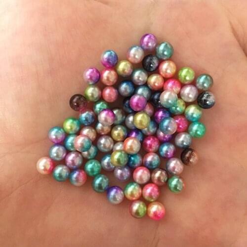 200PCS 6mm MIX Gradually Discoloration ABS Pearl Wedding No Hole Bead DIY Crafts F387*2