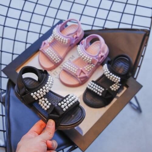 Children Sandals Summer 2021 New Girls Casual Sports Shoes Girls Toe Pearl Princess Shoes Kids Shoes for Girl Sandals