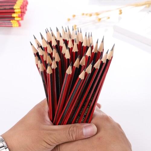 Drawing and sketching pencil, drawing strip cover film head log hexagonal HB pencil, students learn office writing tools
