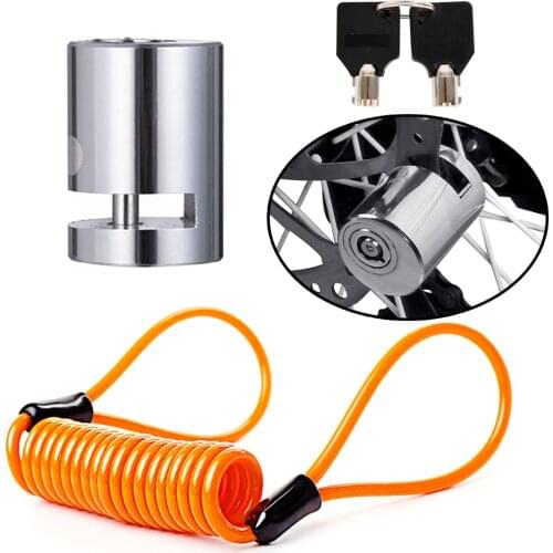 2 In 1 Disc Brake Lock Kit Waterproof Stainless Steel Brake Wheel Lock Anti-theft Security Reminder Cable For Motorcycle Bicycle