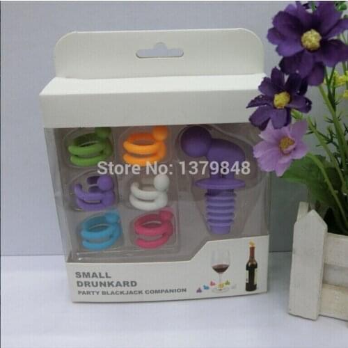 Creative Cartoon Man Shaped Plastic Wine Stopper Small Drunkard Champagne Bottle Stopper Set