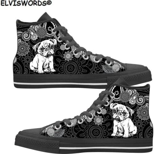 ELVISWORDS Polynesian Dog Design High Top Style Classic Womens Sneakers Casual Vulcanized Shoes for Ladies zapaotos de mujer