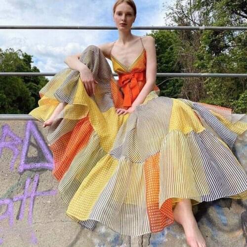 Traf Summer Dresses Women Clothing 2021 Ladies Long Floral Cottagecore Boho Light Dress With Flowers Luxury Designer TDR630661