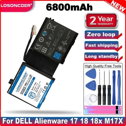 LOSONCOER 6800mAh 2F8K3 Laptop Battery for DELL Alienware 17 18 M17X R5 M18X R1 2F8K3 0KJ2PX KJ2PX G33TT 14.8V 86WH