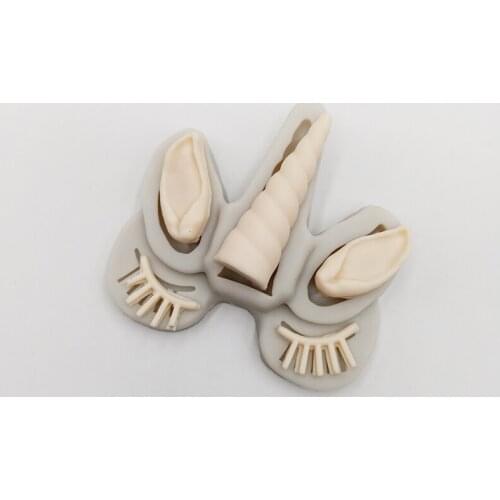 Minsunbak Mini Unicorn Silicone Mould Ear Eyes Nose Shape DIY Cake Decorating Tool Chocolate Gumpaste Mould
