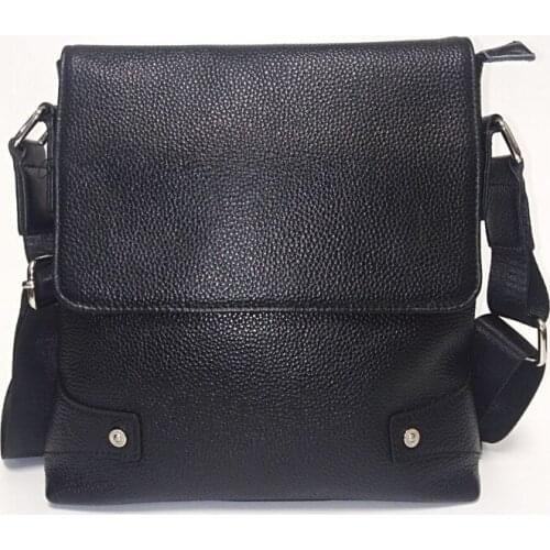 Famous brand design genuine Leather mens bag mens Messenger bag top layer leather zipper purse mens shoulder bag male handbag