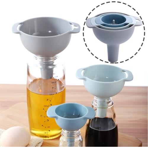 Set of 3 Funnels for Bottling for Liquid Powder Oil Water Milk Transfer