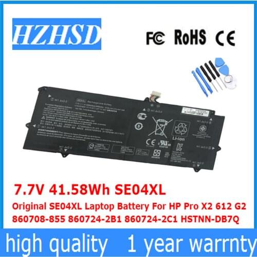 7.7V 41.58Wh Original SE04XL Laptop Battery For HP Pro X2 612 G2 860708-855 860724-2B1 860724-2C1 HSTNN-DB7Q