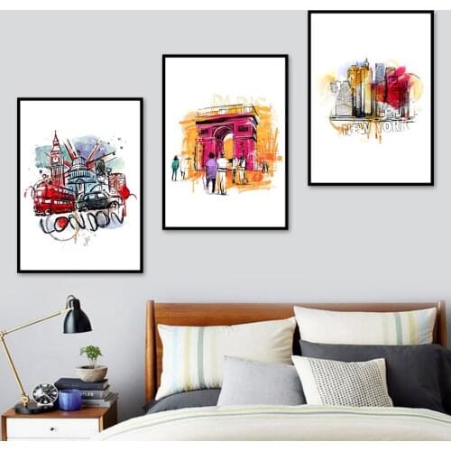Paris Rome London Graffiti Wall Art Canvas Painting Nordic Posters And Prints Multicolor Wall Pictures For Living Room Decor