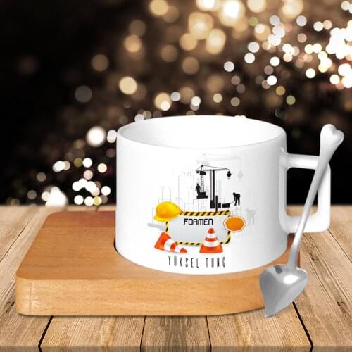 Personalized Professional Formen Wood Altlıklı Ceramic Cup-1