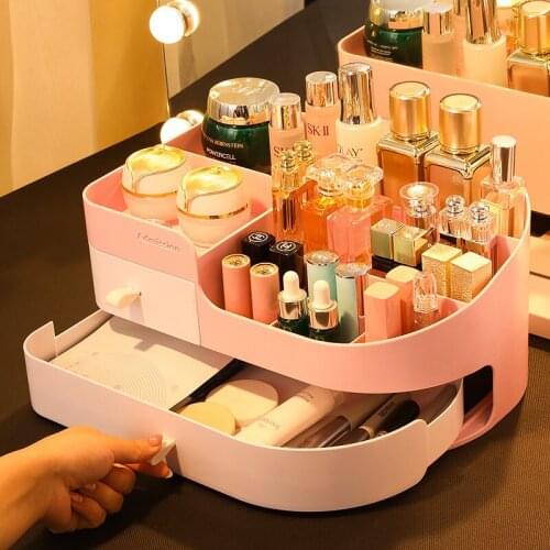 Pop Desktop Glossy Plastic Organizer Makeup Storage Boxes Bins Cosmetic Sundry cosmetic Jewelry box Dropshipping