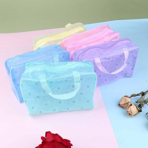 Clear Transparent PVC Travel Makeup Bag Cosmetic Toiletry Zip Bag Pouch