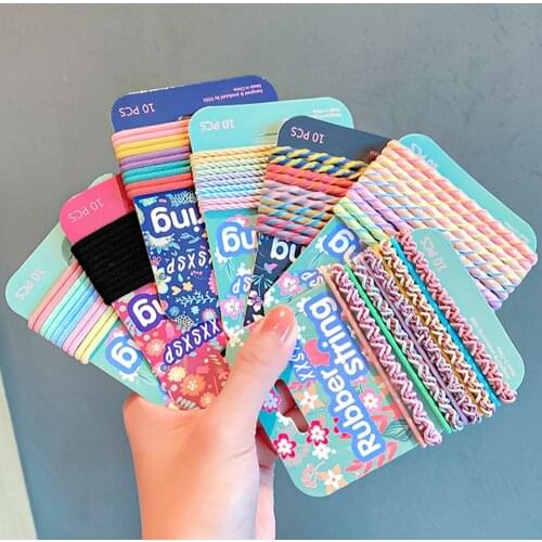 5/10PCS/Set New Women Girls Colorful Basic Scrunchie Ponytail Holder Rubber Bands Headband Hair Bands Fashion Hair Accessories