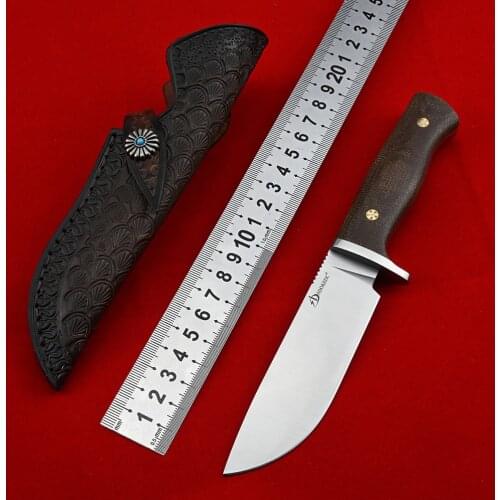 Sdokedc Imported D2 Steel Hunting Knife Outdoor Camping Survival Tool Tactical Self-defense Military Knives Fixed Blade Knife