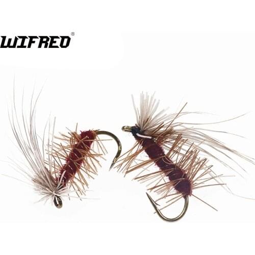 Wifreo 10PCS Deer Hair Caddis Fly Trout Fishing Dry Flies #10 Fly Fishing Lures / Free Box
