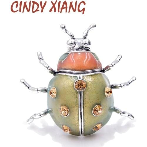 CINDY XIANG New Color Arrival Enamel Ladybug Brooches for Women Large Insect Pins Fashion Jewelry Cute Bug Accessories Good Gift