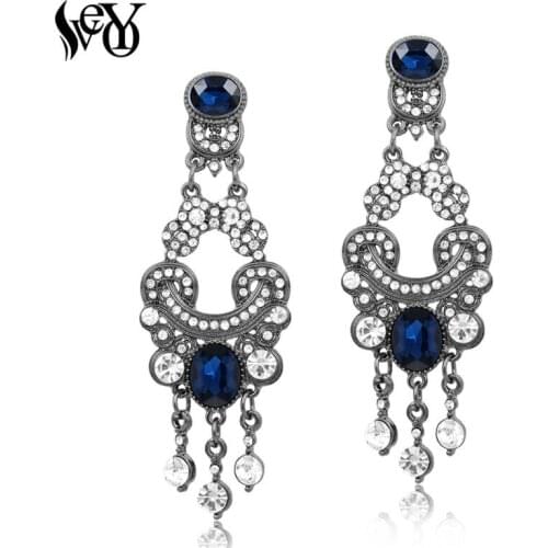 VEYO Rhinestone Earrings for Woman Tassel Crystal Drop Earrings Chinese style Zinc Alloy Lead free nickel free