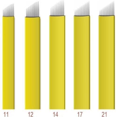 0.20mm Flex 11/12/14/17/21 Tebori Microblading Blades Permanent Makeup Eyebrow Tattoo Shading Blade For 3D Manual Tattoo Pen