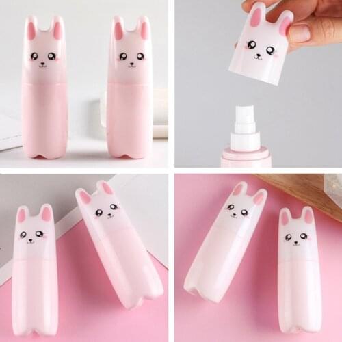 1Pc 70ml Portable Plastic Refillable Bottle Cartoon Pink Perfume Atomizer Spray Bottle Cosmetic Liquid Empty Pump Container