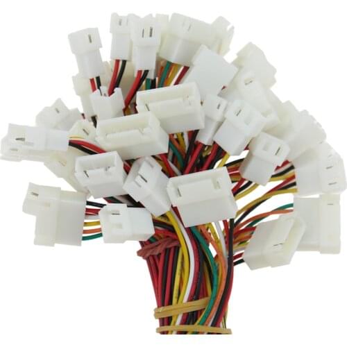 10PCS XH2.54 2/3/4/5/6Pin Pitch 2.54mm Wire Cable Connector XH Plug Female Battery Charging Cable 100mm 150mm 200MM Length 26AWG