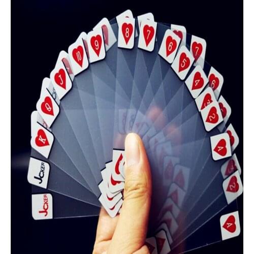 2019 New Waterproof Foldable Plastic Poker Cards Matte Four-character Transparent Crystal Poker Playing Cards High Quality Gift