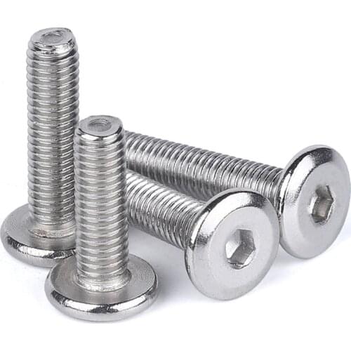 304 Stainless Steel Inner Hex Screws Flat Bevel Hexagon Socket Machine Screw Bolt Fastening Nail M4 M5 M6 M8 M10