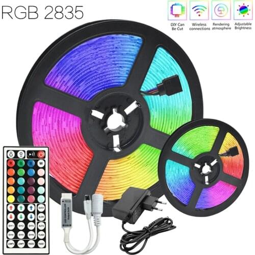 32.8 ft (10M) TV Bedroom Iuces DIY Decoration Flexible Lamp Infrared Remote Control 12V RGB 2835 LED Strip Tape Diode EU Plug