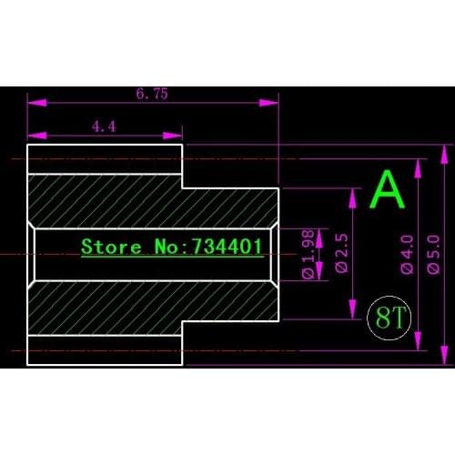 5pcs/RC Model Metal Pinion Gear 0.5M 1.98mm (hole diameter) 8T H 5mm/CNC Copper gear/Meat Grinder Parts etc
