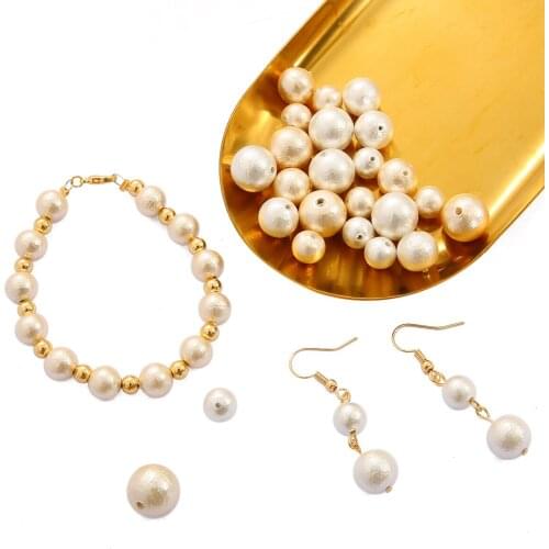 8/10/12mm High Quality White And Gold Mixed Pearl Beads Suitable For Jewelry Making Handmade Diy Bracelet Necklace/Ring Dressing