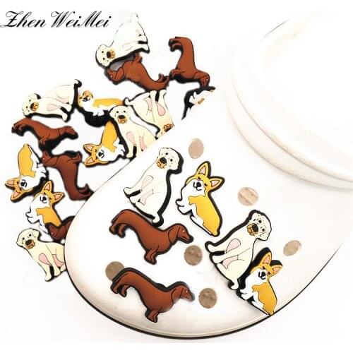 Shoe Accessories Apparel Bag Animals Shoe Charms Accessories Cute Hound Pug Shoe Decoration for Jibz Kids Party X-mas Gifts