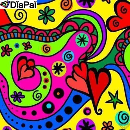 DiaPai Diamond Painting 5D DIY 100% Full Square/Round Drill "Color heart" Diamond Embroidery Cross Stitch 3D Decor A24318