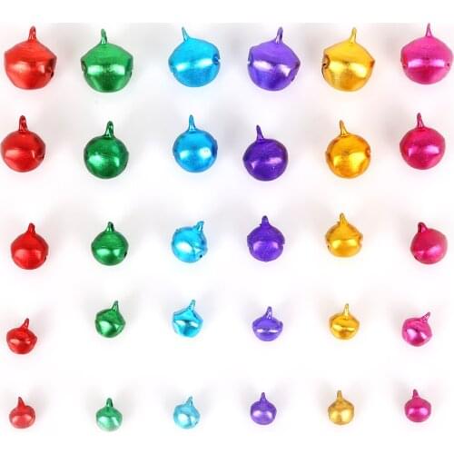 6-14mm Color Mixing Aluminum Bells Holiday Party Christmas Decoration Pendant DIY Crafts Handmade Accessories