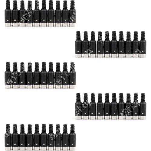 Areyourshop 50 Pcs Din Male Plug Cable Connector 5 Pin With Plastic Handle Adapter