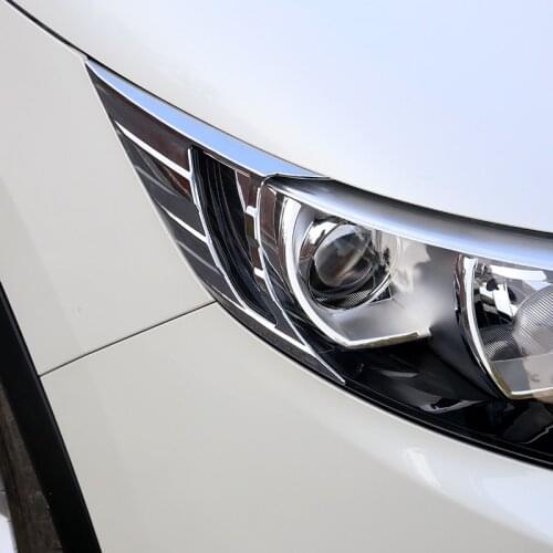 CAR HEAD LIGHTS EYEBROW COVER DECAL STICKERS EXTERIOR CHROME MOULDING FOR 2014 2015 2016 NISSAN QASHQAI J11 ACCESSORIES