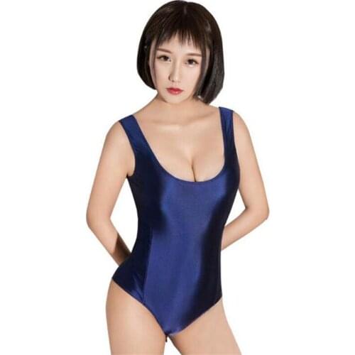 Bikini 2020 Navy blue Vest style Zipper opening Oily Tight Girl spa beach bikinis bodysuit sexy swimsuit women biquini swimwear