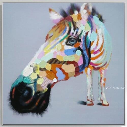 Large Hand painted Abstract Horse Oil Paintings on Canvas Painting Animal Pictures wall art caudros picture for living room